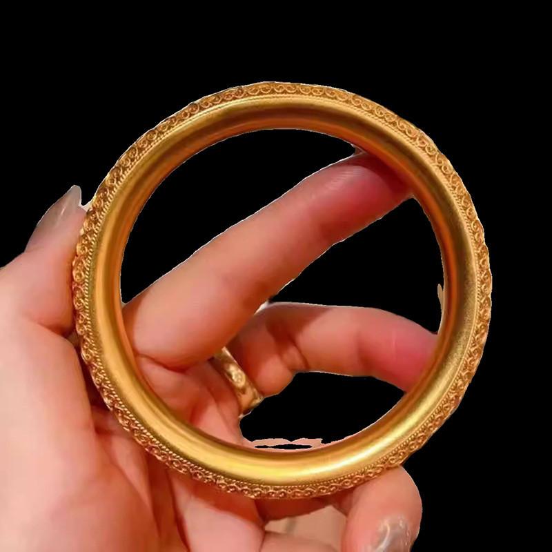 Gold Plated Hollow Floral Design Gothic Style Leather Bracelet For Ladies