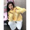 Yellow Letter Women's Sweater Jacquard Round Neck Female Pullover Sweaters Loose Woman Trendy Knitted Autumn Top