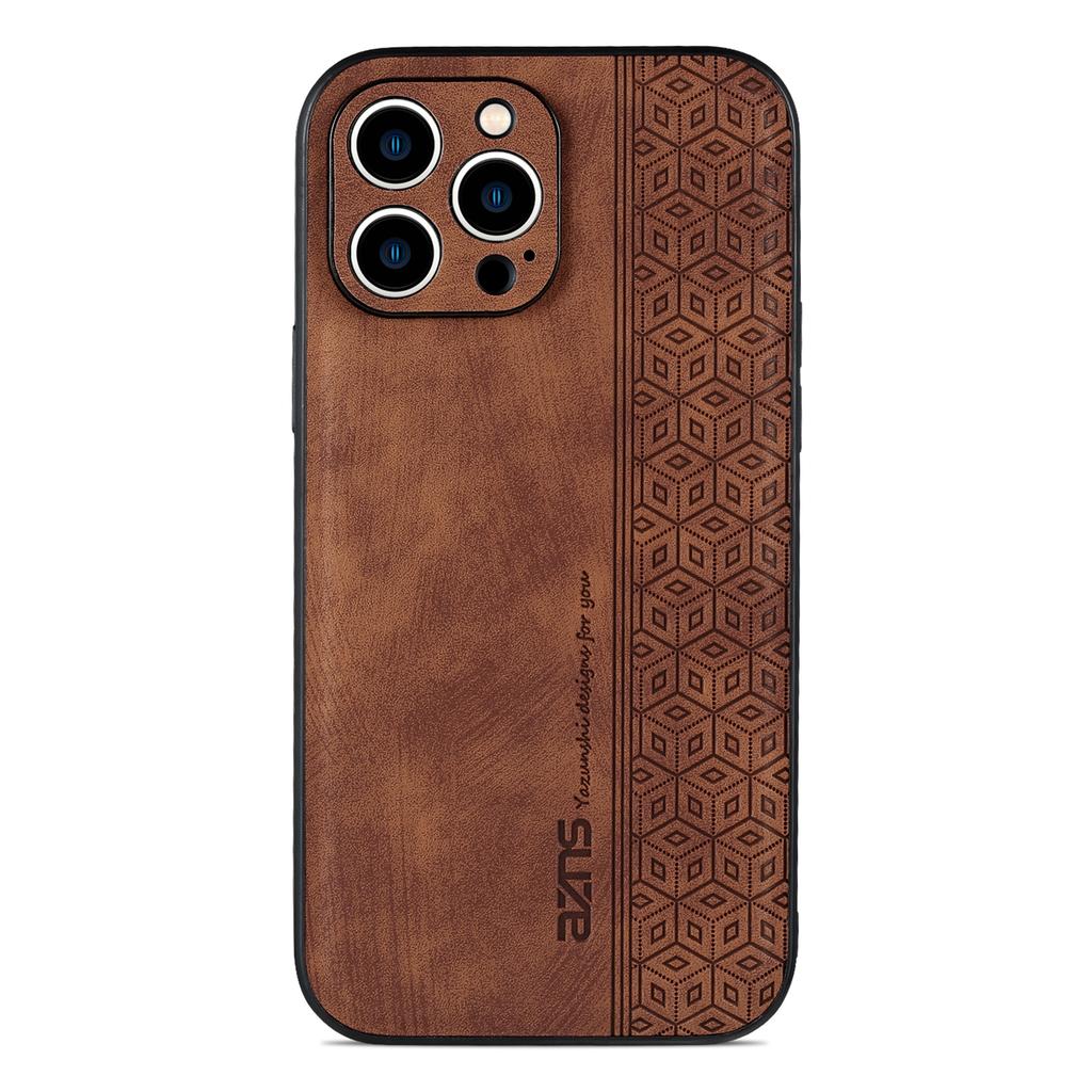 For iPhone 16 Pro Case Protective PU Leather Covered TPU Phone Shell