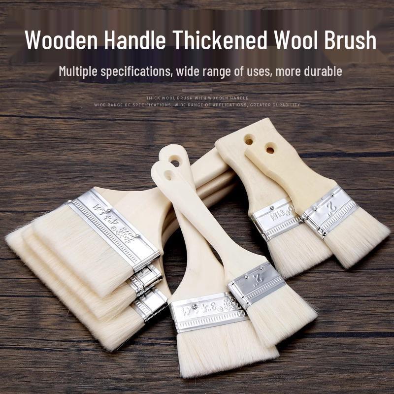 Traceless Soft Lamb Wool and Bristle Brush for Baking, Paint Coating, and Barbecue