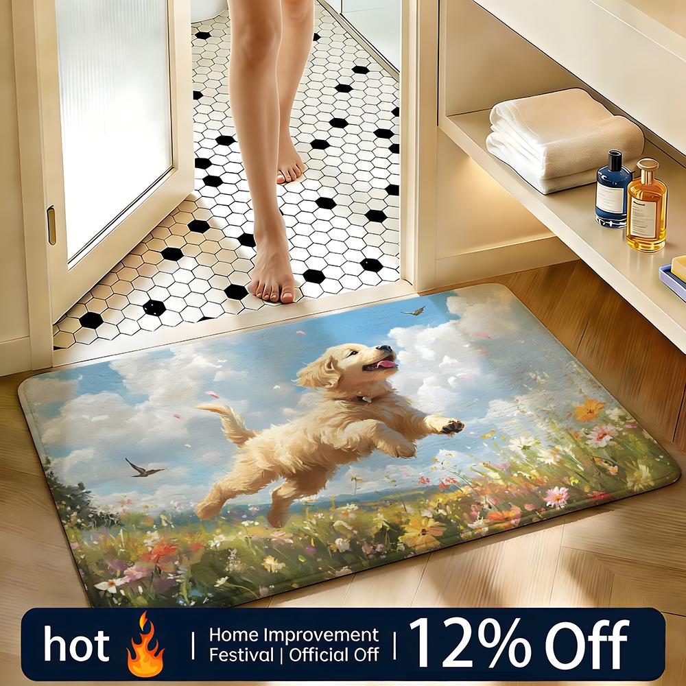 Soft Absorbent Non-Slip Rug Animal dog Floor Mat Home Decor Doormat Bedroom Floor Mat Shower Carpet