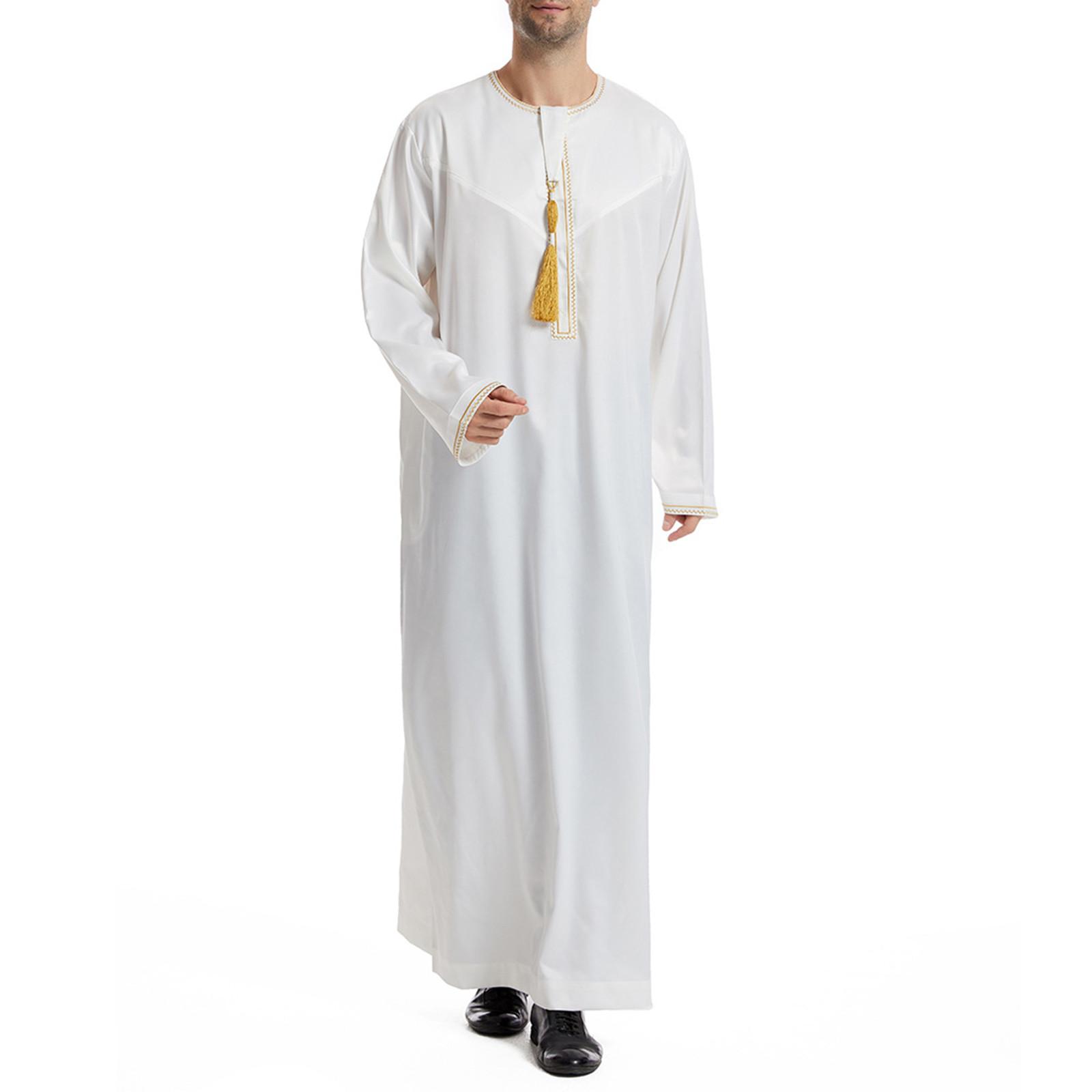 

Дизайнерская весенне-летняя мужская повседневная однотонная рубашка с длинным рукавом, свободный халат с круглым вырезом L белый
