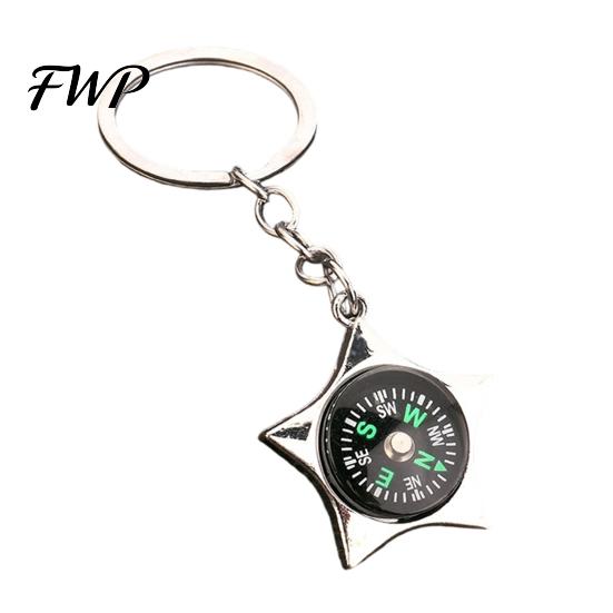 Heart-shaped Compass Keychain Alloy Mini Bag Charm Outdoor Adventure Gear Camping Backpack Gift for Hikers