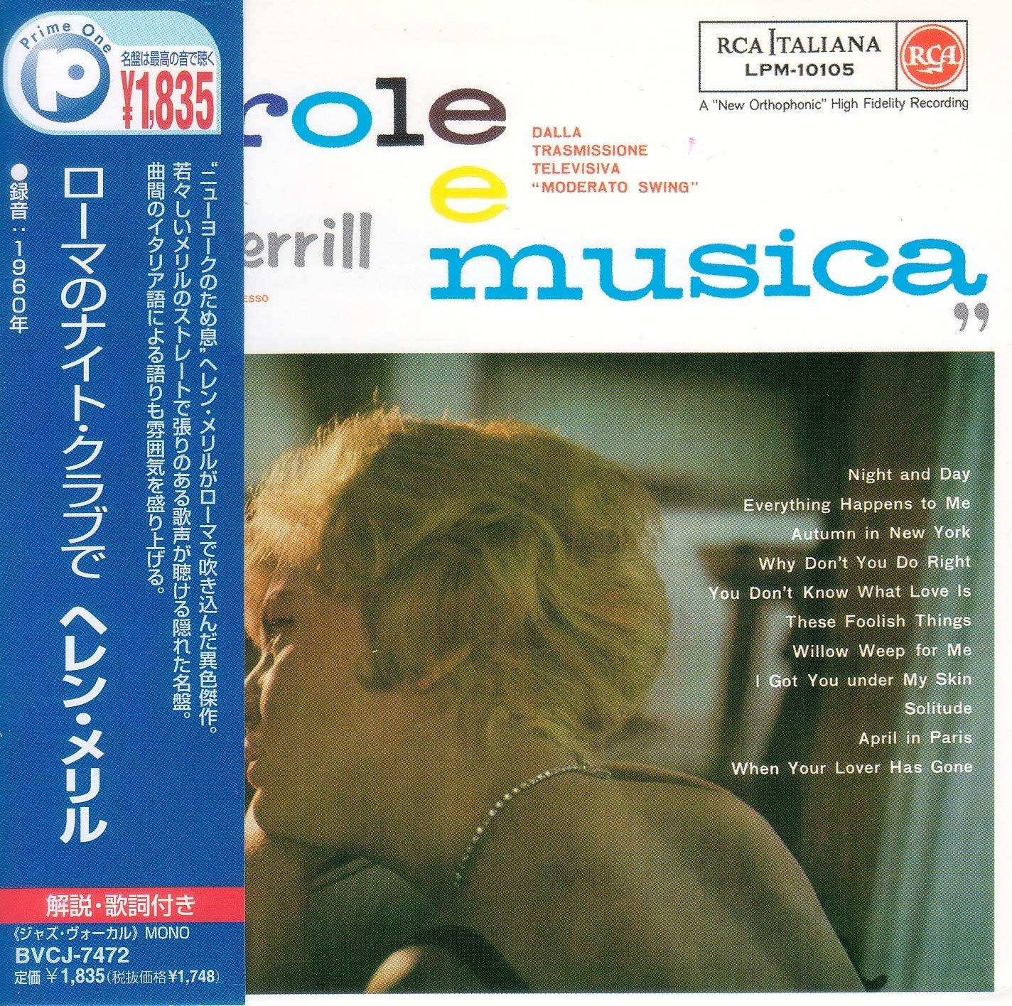 

CD HELEN MERRILL - Parole E Musica BVCJ7472 Japan ObiJazz Used