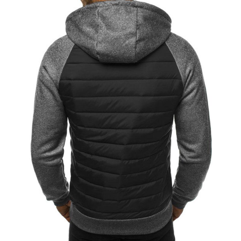 New Men's Casual Sweatshirt Zipper Hooded Sweatshirt Jacket Men's Patchwork Cardigan