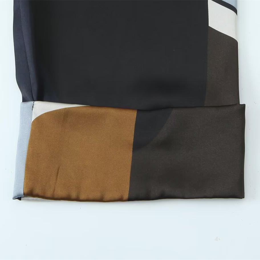 2025 Spring Women's Silk Satin Printed Lapel Shirt - Versatile, Simple, and Elegant