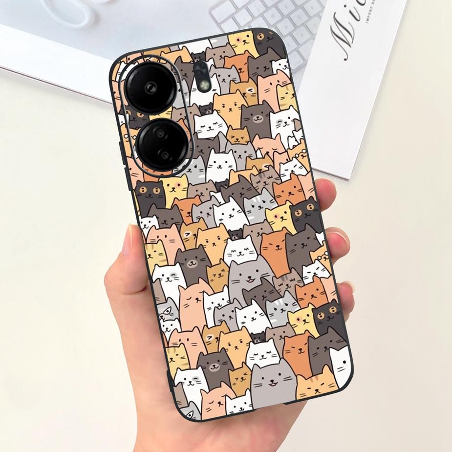 For Xiaomi Poco C65 Case Redmi 13C Cute Fashion Cartoon Cover Soft Silicone Phone Case For Xiaomi Redmi 13C Poco C65 C 65 Bumper