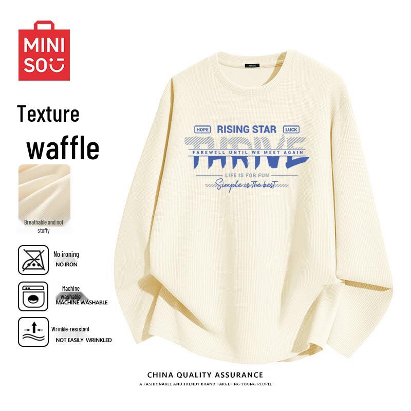 MINISO Men s Waffle Long Sleeve T-Shirt XL