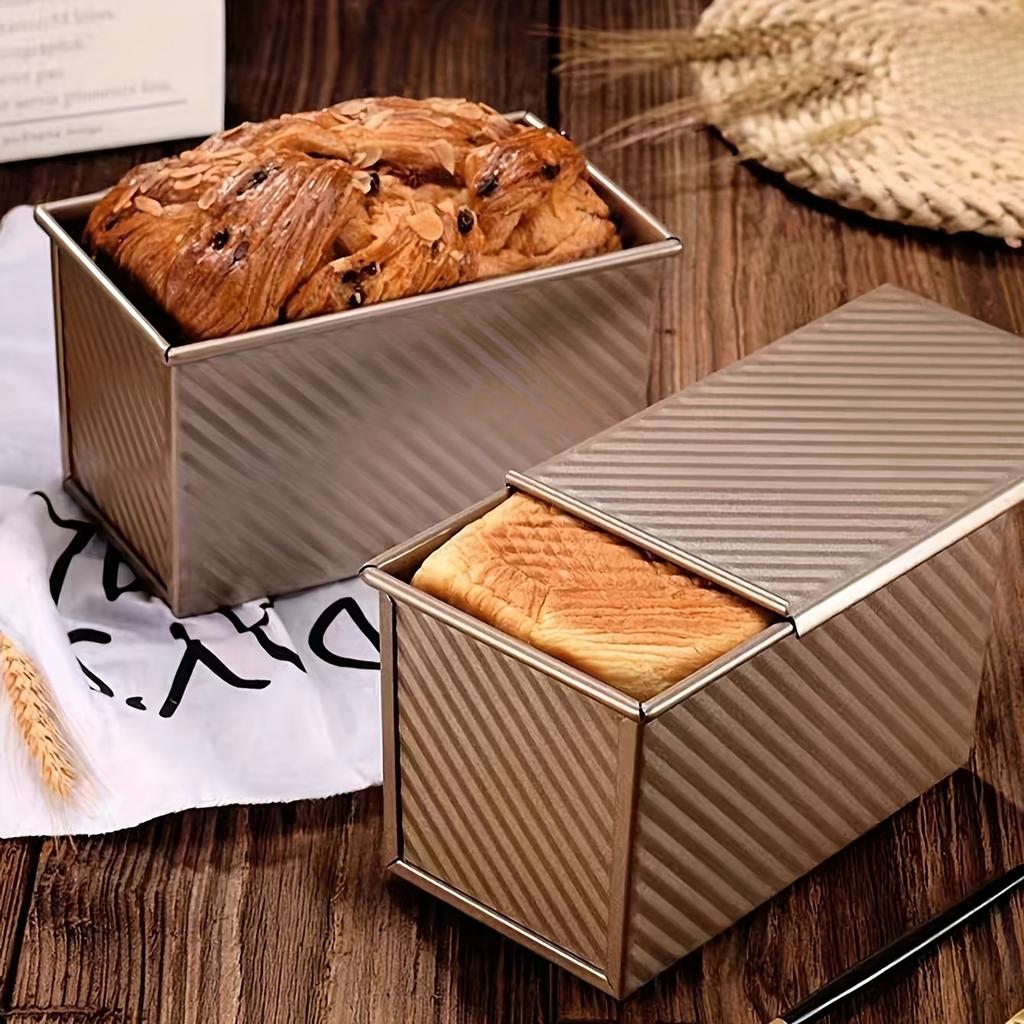 Rectangular Toast Mold with Lid Non-Stick Carbon Steel Durabl Mini Toast Bread Sandwich Baking Mould for Kitchen Oven Baking