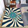 Abstract Blue Flower Pattern Carpet with Swirl Design, Modern Style Suitable for Use As an Anti-slip for Living Room Bedroom Sofas