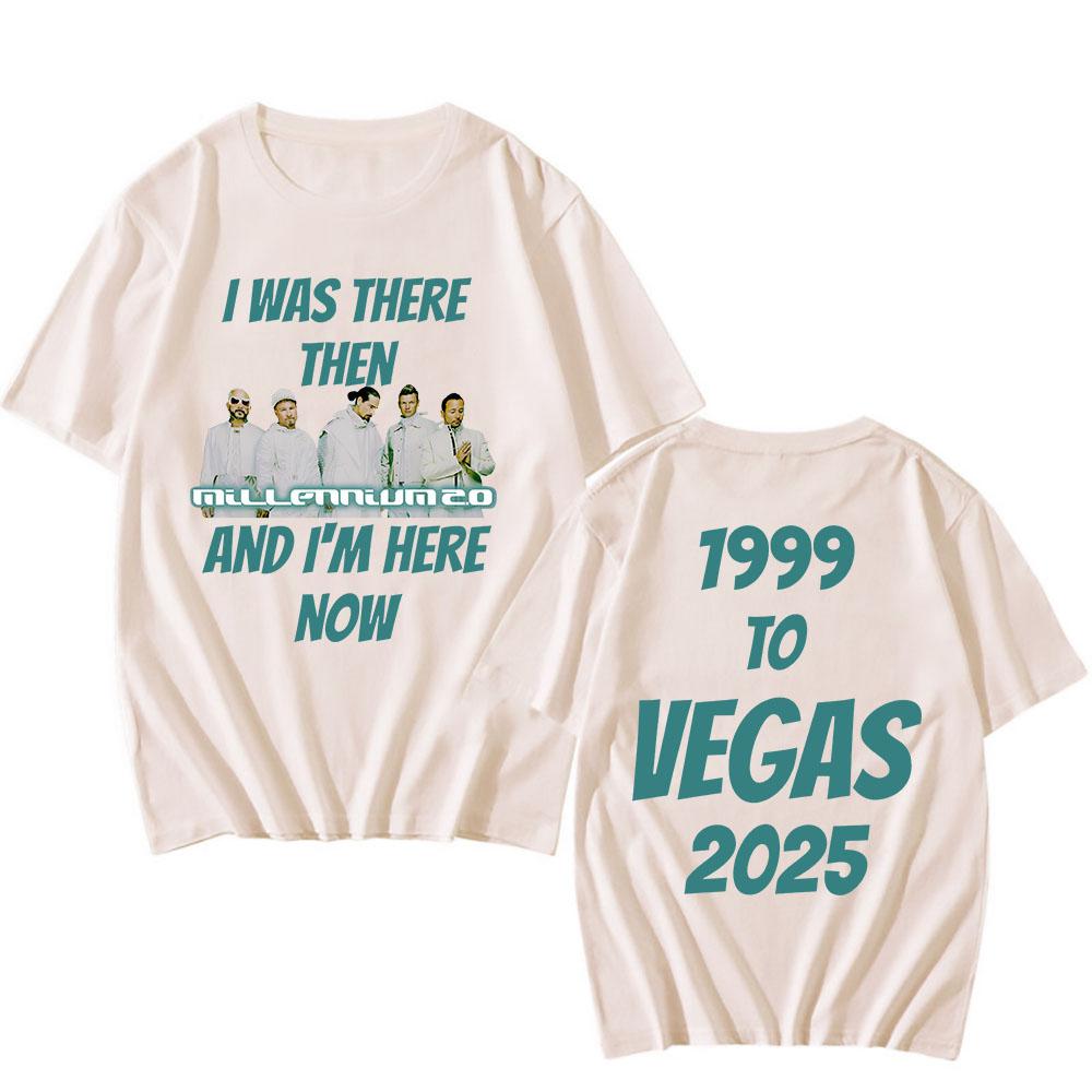 Millennium 2.0 1999 To Vegas 2025 Tour T-shirt Backstreet Boys Band Fashion Tshirts Cotton Short Sleeve Male T Shirt Unisex Tees