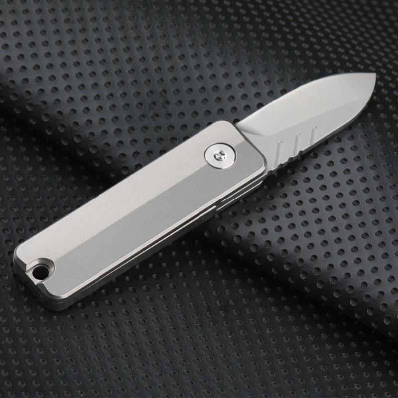 Titanium Alloy Folding Knife Mini Portable Pocket Knife Spin Handle Pressure-Relief EDC Tools Unboxing Cutter Survival Multitool