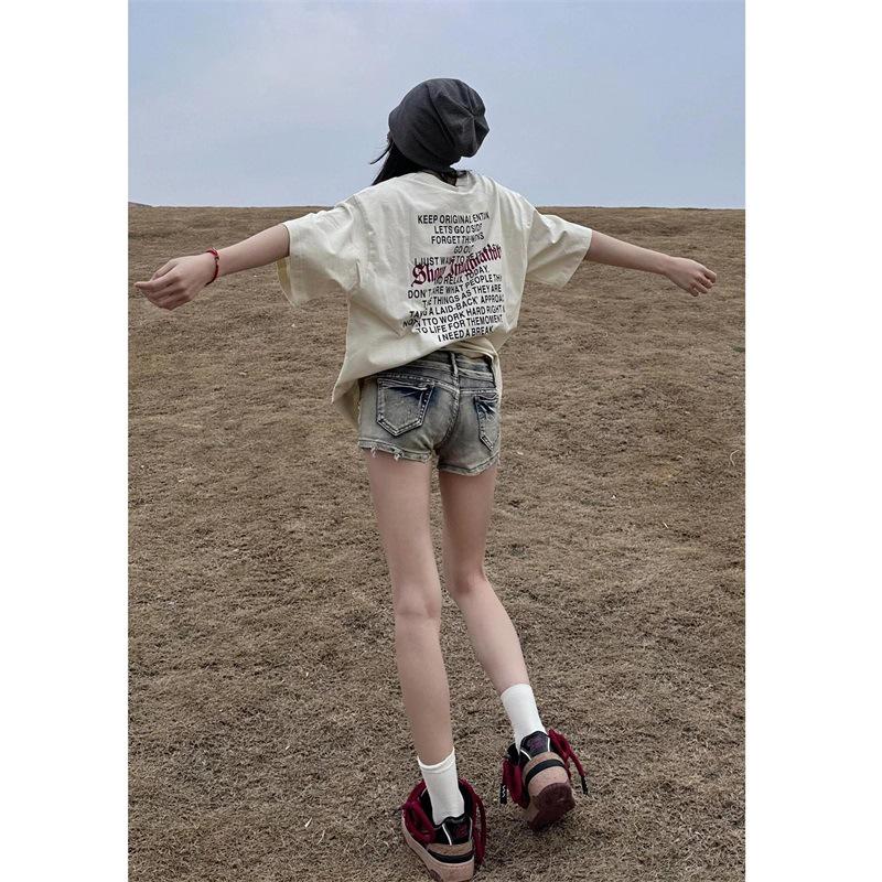 Women s Retro Low Waist Denim Shorts - Slimming Fit for Summer 2026 2XL