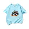 Kids Cotton T Shirt Bold Multicolor Offroad SUV Print Crew Neck Short Sleeve Tee Casual Boys Girls Summer Tops