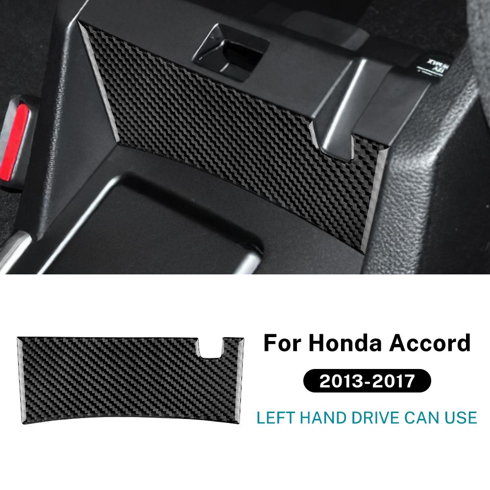 Real Soft Carbon Fiber Sticker For Honda Accord 2013 2014 2015 2016 2017 LHD Car Armrest Box Panel Interior Trim Accessories