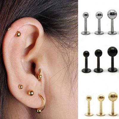 Women Punk Steel Barbell Ear Cartilage Helix Tragus Stud Earring Bar Piercing