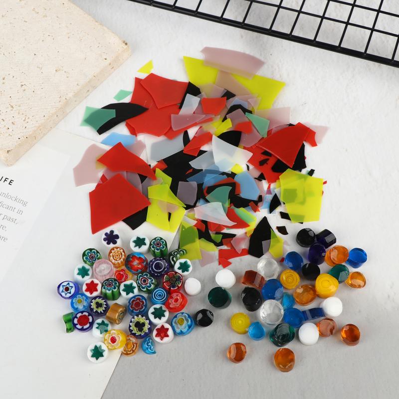 Fusing Dichroic Confetti Millefiori Opal Glass Material for Creative Jewelry DIY Handcrafted Colorful Accessories