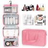 Waterproof Toiletry Bag 4 Compartments Travel Organizer Makeup Case Dry Wet Separation Full-Sized Container with Hanging Hook for Accessories