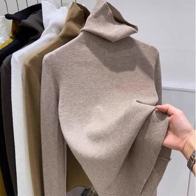 Podzimní Nové Svetry s Rolákem Dámská Móda Dlouhý Rukáv Zimní Pulovr Dámský Elegantní Slim Fit Základní Pletený Svetr Topy Kancelářské Dámské Svetry 25731