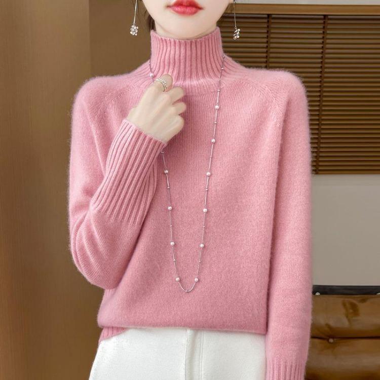 Autumn Winter Warm Turtleneck Knitted Sweater Large Size Loose Thickened Slim Fit Casual Sweater