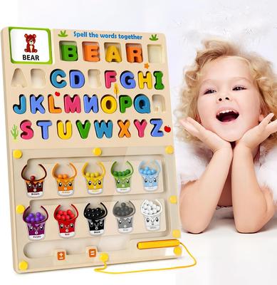 Manyetik Renkli Sayı Labirenti Ahşap Eşleştirme Çizim Tahtası Montessori Eğitici Duyusal Oyuncaklar İnce Motor Becerileri Seyahat Çocuk Oyuncakları