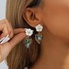 Elegant 2023 Heart Shaped Resin Flower Stud Earrings Fashionable Women's Jewelry