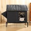 Casa per Gatti da Esterno Calda Assorbente Calore Temperatura Bloccata a Lungo Termine Nido per Gatti Randagi Chiuso con Supporto Alto Cuccia per Gatti