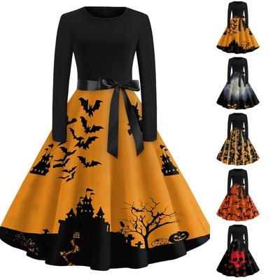 Women's Halloween Costume Dress Short Sleeve Fashion Party Dress for Evening Events