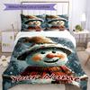 3PC Custom Name Snowman Winter Magic Bedding Set Duvet Cover Closure Includes 1 Duvet Cover & 2 Pillowcases for Bedroom
