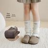 Girls' Ruffle Edge Knitted Leg Warmers - Thickened Scrunch Socks for Autumn & Winter