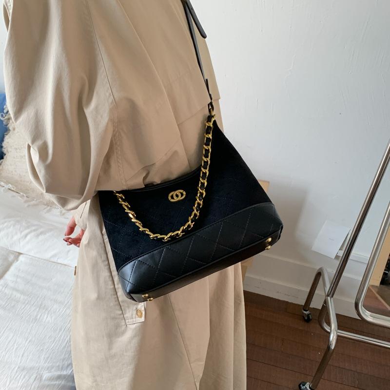 Super Fire Niche Contrasting Color Bag Women's 2025 Autumn and Winter New Versatile Super Fire Shoulder Underarm Dumpling Bag Messenger Bag