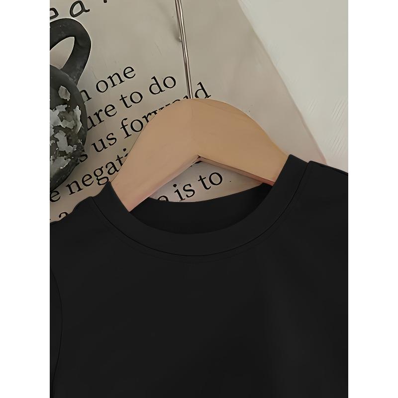 Kids Cute Mixed Animal Head Print Crewneck Short Sleeve Tee
