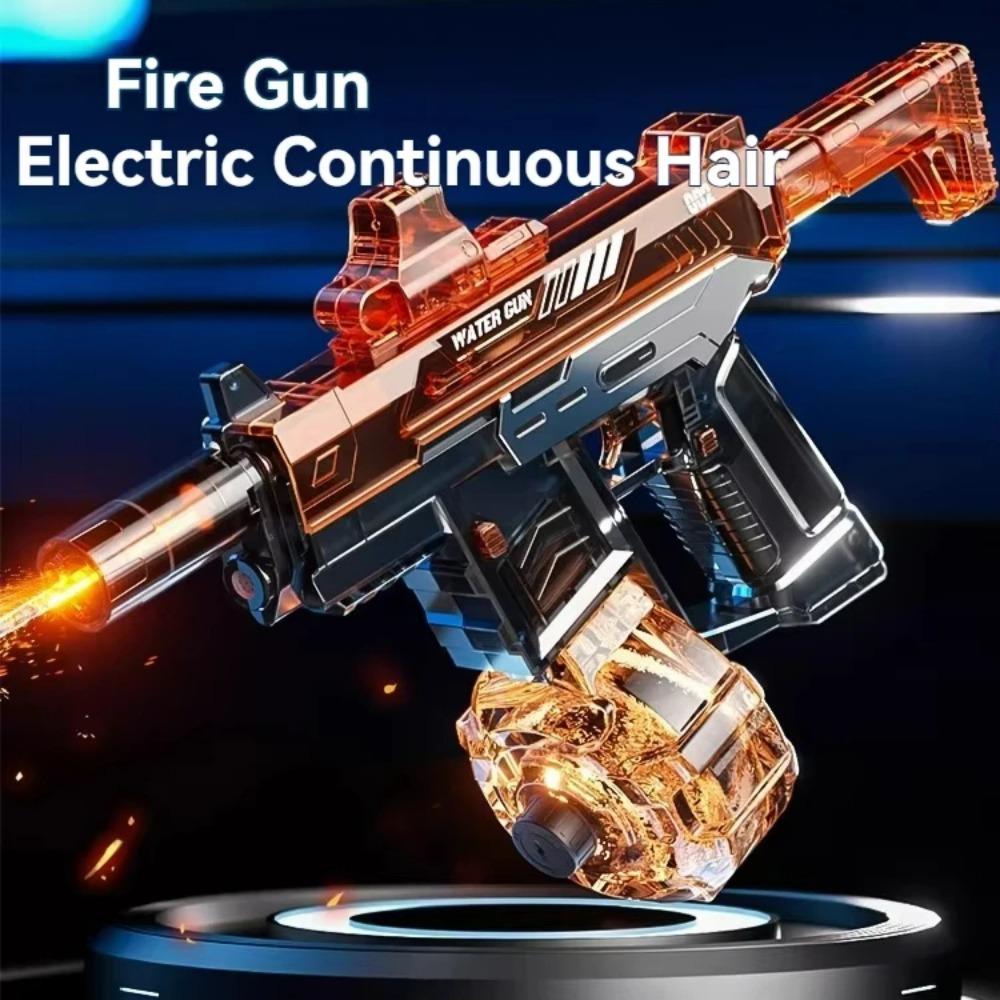 Simulated Flame Electric Water Gun With Sensor Light Children Summer Outdoor Beach Pool Toy High Pressure Automatic Watergun