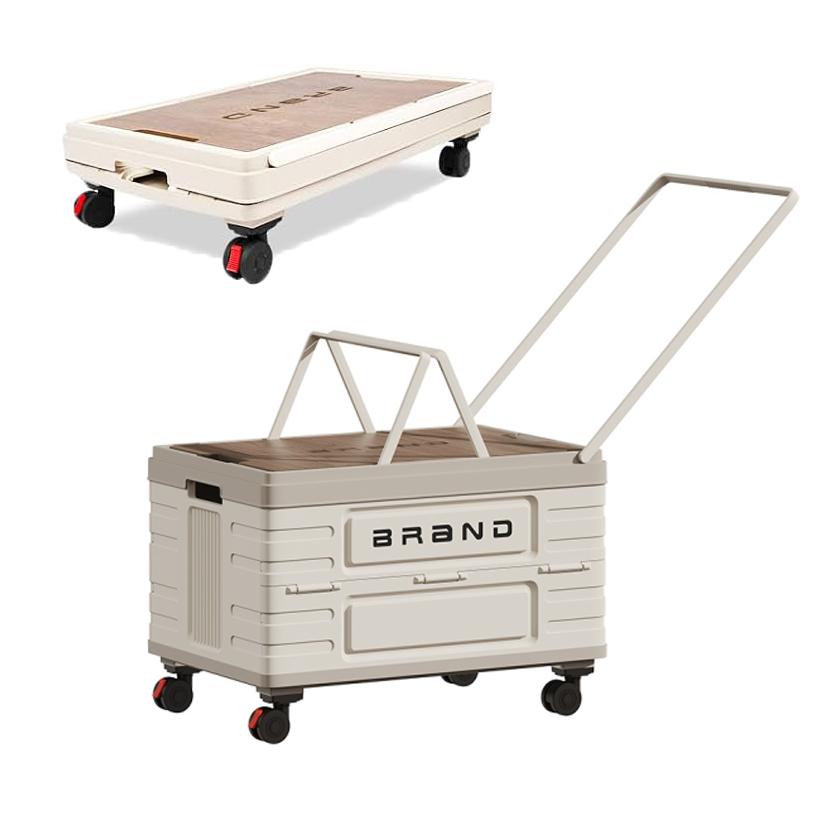 360° Rotating Foldable Storage Cart – Heavy-Duty Mobile Organizer with 4 Silent Wheels, Multi-Functional CampingStorage United States