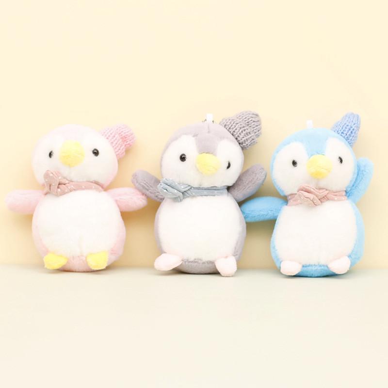 Cute Plush Penguin Keychain Soft Adorable Stuffed Animal With Hat For Bags Or Keys