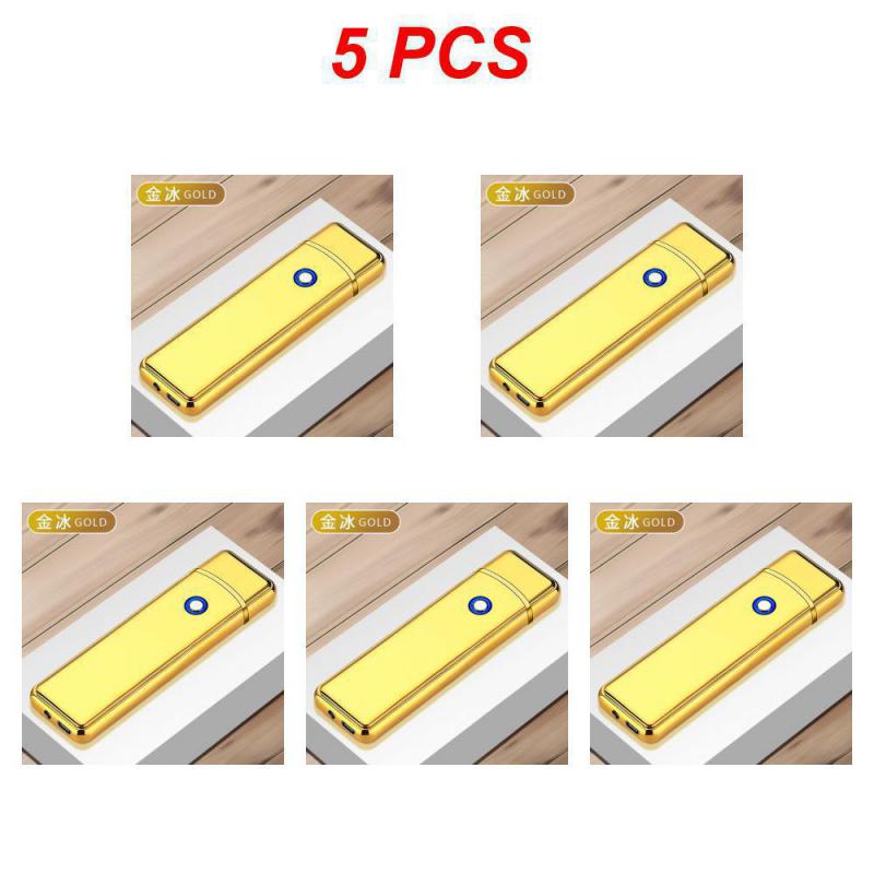 New Metal USB Rechargeable Windproof Lighter Lighter Gas Electric Butane Rechargeable Pipe Cigar Lighter Accessories