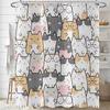 Funny Cute Puppy Animal Pattern Shower Curtain 180x 180cm, Kids Bathroom Decorative Shower Curtain Waterproof