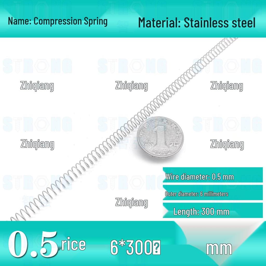 304 Stainless Steel Compression Spring – 300mm Long, High Elasticity, Shock Absorption, Customizable