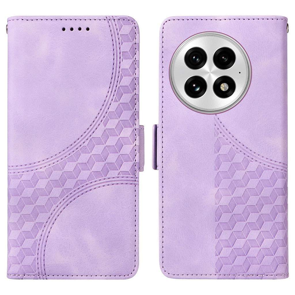 For OnePlus 13 Case PU Leather Phone Cover Rhombus Starry Imprinted