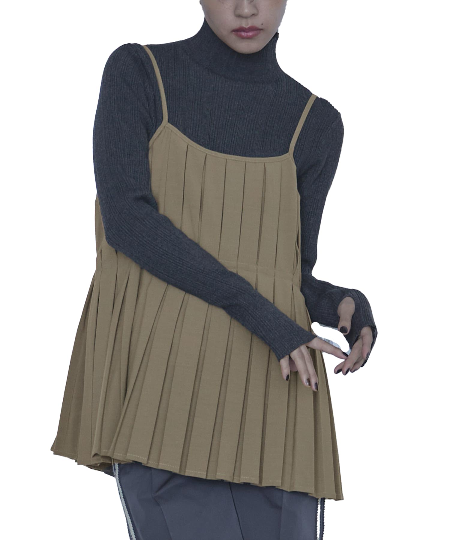 

miette Tuck Pleated Camisole REJR2059 Free Size Olive Women s оливковый