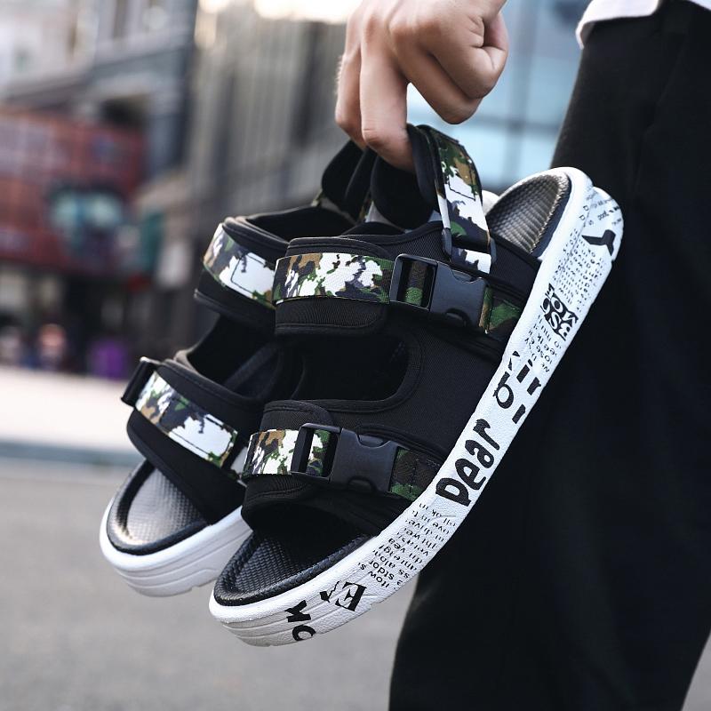 

Мужские сандалии лето новые повседневные плоские туфли шлепанцы мягкая подошва нескользящие мужские туфли удобные легкие пляжные сандалии мужские 38