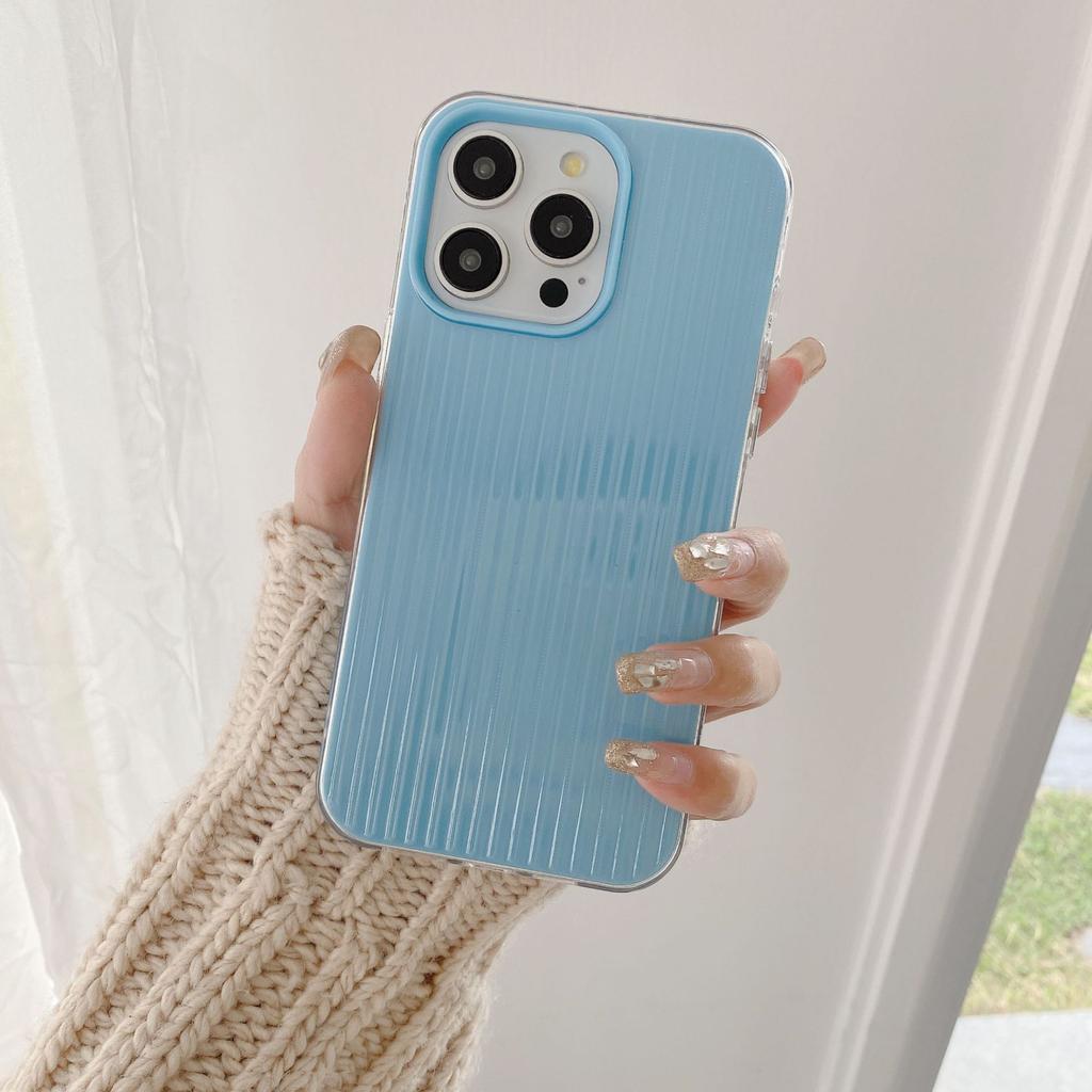 The new model is suitable for iPhone16PRO mobile phone case, smooth matte corrugated second-generation iphone15 color mobile phone case.