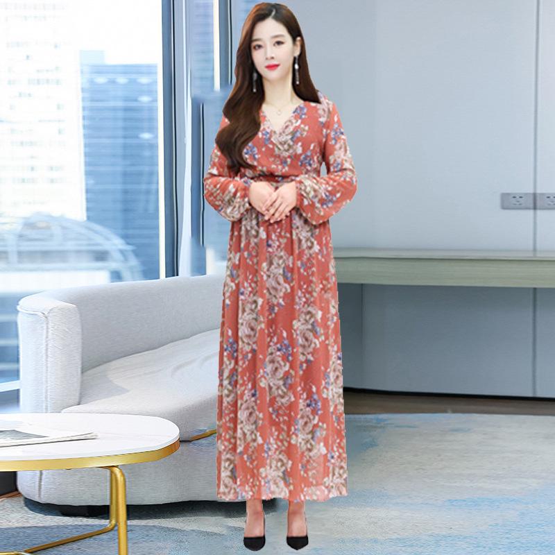

Women s V-Neck Chiffon Maxi Dress XL как