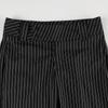 Vintage Pinstripe Contrast Color Flare Pants Women High Waist Slim Fit Y2K Streetwear Bell Bottom Trousers