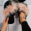 Warm Furry Slippers Women 2024 New Women Thick Fluffy Fur Slippers Winter House Flip Flops Home Slides Flat Indoor Floor Shoes