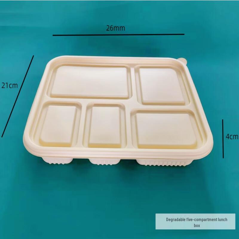 Biodegradable 5-Compartment Meal Prep Container 1200ml