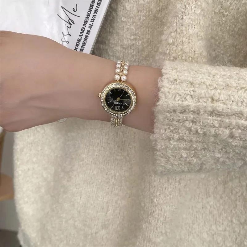 Pearl Studded Strap Women Watch Luxury Ladies Gift Bracelet Watch Fashion Quartz Wristwatches Dropshipping Relojes Para Mujer