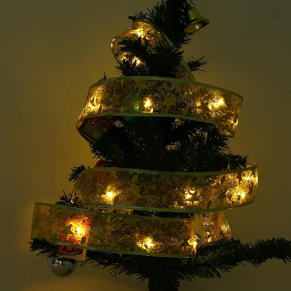 Christmas Party Decoration 1m Ribbon Night Light Christmas Tree LED String