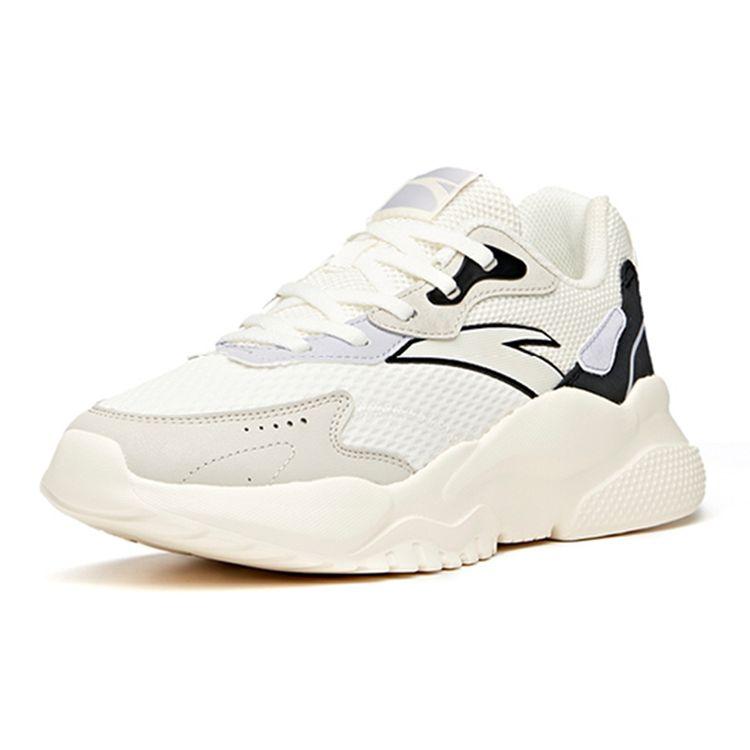 Anta Lifestyle Series Shock Absorbing Non-Slip Durable Low-Top Sneakers Women Sneakers White Gray Black 122118845-1