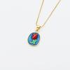 Tulip-Shaped Oil Painting Style Drip Flower Pendant Necklace - DIY Jewelry Accessory